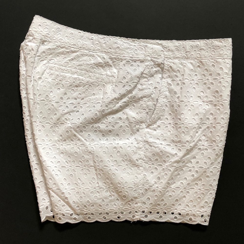 Women’s lacey white shorts.